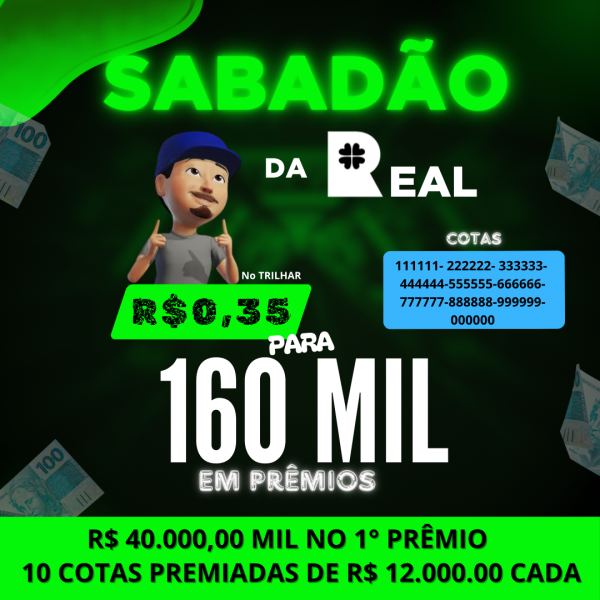 Loteria FEDERAL 31/08/24 19hr no TRILHAR -R$0,35 Para  160 MIL EM PRÊMIOS - R$ 40.000,00 no 1° PRÊMIO  + 10 COTAS PREMIADA DE R$ 12.000,00